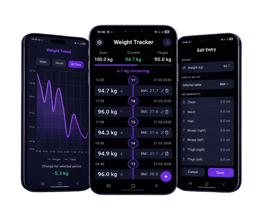 Weight Tracker Mobile App Mockup